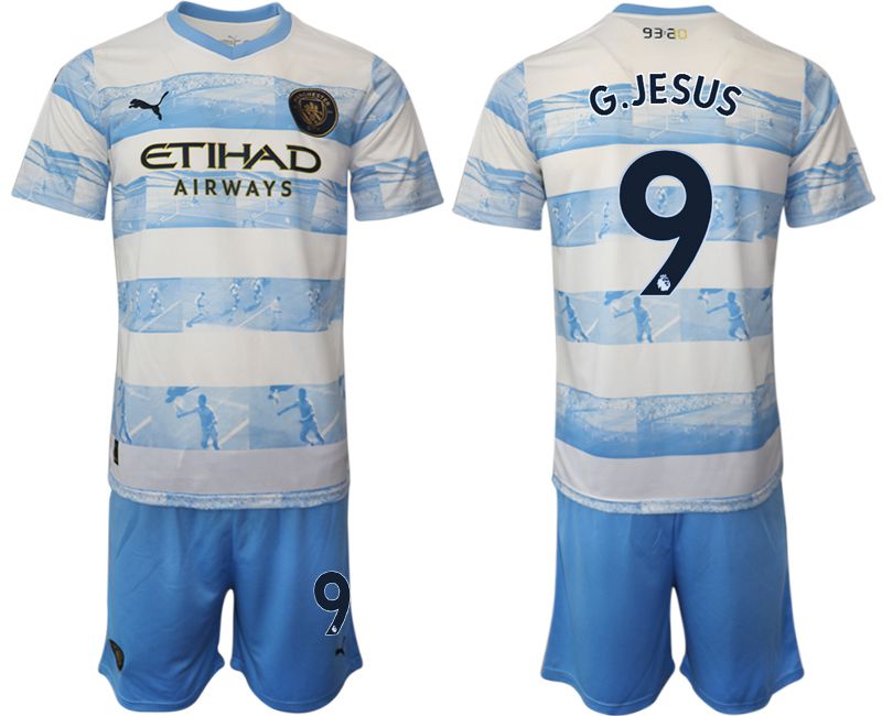 Men 2022-2023 Club Manchester City blue #9 Soccer Jersey->manchester city jersey->Soccer Club Jersey